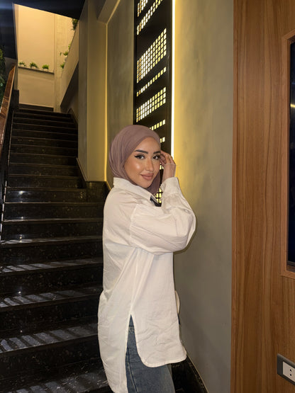 قميص ابيض بوبلين بامب