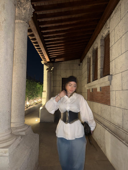 قميص ابيض بوبلين بامب