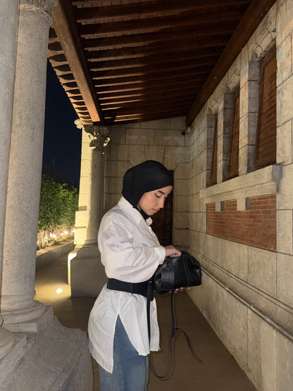 قميص ابيض بوبلين بامب